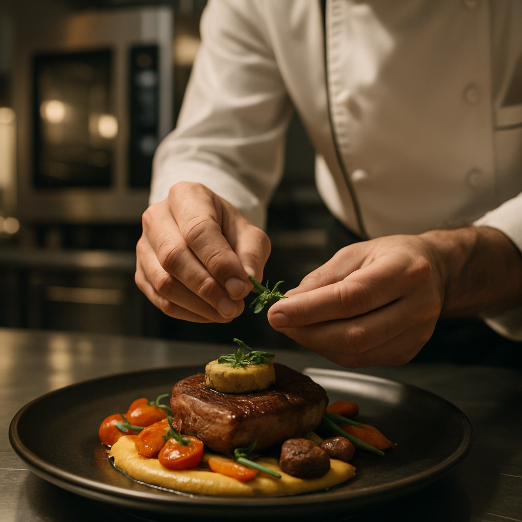 Professional chef working with reliable restaurant equipment
